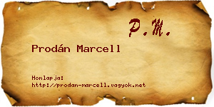 Prodán Marcell névjegykártya